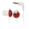 Cute Ladybug In-Ear Earphones with Retractable Cable (Red)