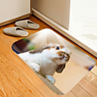 Cute little Rabbit Digital Printing Floor Mat Modern Bath Mats Nonwoven Memory Foam Novelty Bathroom