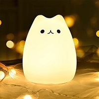 Cute Night Light for Girls Baby Boy Toddler Gifts Cute Cat Night Lights Squishy Silicone Lamps 7 Color Changing USB Rechargeable Portable Nursery Night Light miniinthebox