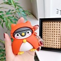 Cute Penguin Silicone Headphone Case for Airpods 1amp;2amp;Pro Case Shockproof Earphone Protective Cover Case