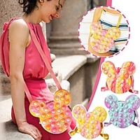 Cute pops its Bag poppet Messenger bag Fidget Toys Push Bubbles Silicone purse poppit Stress Relief Toys Kids miniinthebox