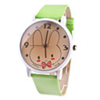 Cute Rabbit Watch With Green Watchband A139