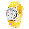 Cute Silicone Analog Quartz Wrist Watch with Cartoon Rabbit (Yellow)