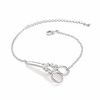 cute silver scissors bracelet. adjustable scissors shape link bracelet, charm chain bracelet for women hairdresser seamstress gift (silver)