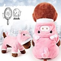 cute small dog sweater girl pink pig puppy clothes hoodie winter warm coat