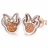 cute small minnie mouse stud earrings with cz for women girls birthday jewelry gifts (orange)
