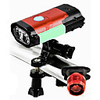 cyclights luminous 500 lumens usb rechargeable bicycle light set,  super bright bike front light and led tail light,  easy to remove amp; install for safe cycling (red)