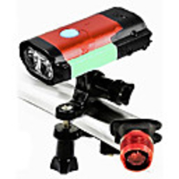 cyclights luminous 500 lumens usb rechargeable bicycle light set,  super bright bike front light and led tail light,  easy to remove amp; install for safe cycling (red)
