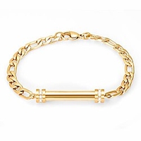 cylinder cremation bracelet for ashes urn jewelry stainless steel memorial bracelet keepsake urn bangle ashes holder (gold)