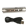 Cylinder Shaped Hi-Speed 4-Port USB 2.0 Hub (Silver)