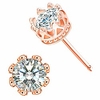 cz stud earrings for women – 18k rose gold plated crown cubic zirconia earrings