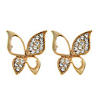 Czech Stone Hollow Wings Butterfly Earrings (Assorted Colors)