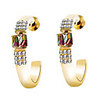 Czech Stone Inlaid Arc Alloy Earrings (Assorted Colors)