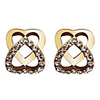 Czech Stone Inlaid Symmetrical Heart Earrings (Assorted Colors)