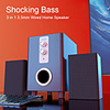 D-200T 3 in 1 Home Speaker 3.5mm Wired Computer Speakers HD Sound USB Powered Sound Box for Desktop Laptop Notebook Tablet