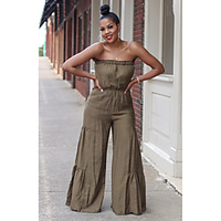d8372 new product aliexpress amazon europe and the united states cross-border hot-selling chest-wrapped cotton and linen jumpsuit in stock miniinthebox