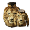 Dad and Son Hoodie Lion Animal Sports Outdoor Print Brown Long Sleeve 3D Print Active Matching Outfits / Winter / Spring / Casual miniinthebox