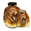 Dad and Son Hoodie Lion Animal Sports Outdoor Print Yellow Long Sleeve 3D Print Active Matching Outfits / Winter / Spring / Casual miniinthebox