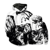 Dad and Son Hoodie Optical Illusion Sports Outdoor Print Black Long Sleeve Active Matching Outfits miniinthebox