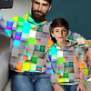 Dad and Son Hoodie Optical Illusion Sports Outdoor Print Green Long Sleeve 3D Print Active Matching Outfits / Winter / Spring / Casual miniinthebox