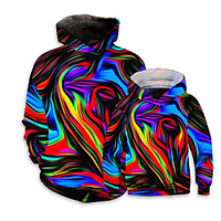 Dad and Son Hoodie Optical Illusion Sports Outdoor Print Rainbow Long Sleeve 3D Print Active Matching Outfits / Fall / Winter / Casual miniinthebox