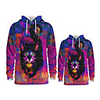 Daddy and Me Active Cat Graphic 3D Print Animal Print Long Sleeve Regular Hoodie Sweatshirt Fuchsia