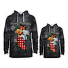 Daddy and Me Active Dog Santa Claus Graphic 3D Print Animal Print Long Sleeve Regular Hoodie Sweatshirt Dark Gray