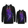 Daddy and Me Active Graphic 3D Print Animal Print Long Sleeve Regular Hoodie Sweatshirt Purple