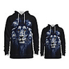 Daddy and Me Active Lion Graphic 3D Print Animal Print Long Sleeve Regular Hoodie Sweatshirt Navy Blue