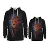 Daddy and Me Active Lion Graphic 3D Print Animal Print Long Sleeve Regular Hoodie Sweatshirt Rainbow