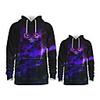 Daddy and Me Active Owl Graphic 3D Print Animal Print Long Sleeve Regular Hoodie Sweatshirt Purple