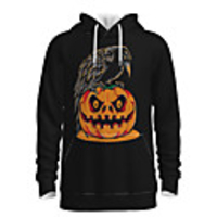 Daddy and Me Active Owl Graphic 3D Print Print Long Sleeve Regular Hoodie Sweatshirt Black