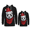 Daddy and Me Active Santa Claus Graphic 3D Print Animal Print Long Sleeve Regular Hoodie Sweatshirt Black