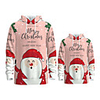 Daddy and Me Active Santa Claus Graphic 3D Print Animal Print Long Sleeve Regular Hoodie Sweatshirt Blushing Pink