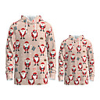 Daddy and Me Active Santa Claus Graphic 3D Print Animal Print Long Sleeve Regular Hoodie Sweatshirt Dusty Rose