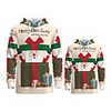 Daddy and Me Active Santa Claus Graphic 3D Print Animal Print Long Sleeve Regular Hoodie Sweatshirt Green