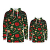 Daddy and Me Active Santa Claus Graphic 3D Print Animal Print Long Sleeve Regular Hoodie Sweatshirt Green