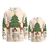 Daddy and Me Active Santa Claus Graphic 3D Print Animal Print Long Sleeve Regular Hoodie Sweatshirt Green