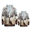 Daddy and Me Active Santa Claus Graphic 3D Print Animal Print Long Sleeve Regular Hoodie Sweatshirt Khaki