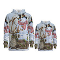 Daddy and Me Active Santa Claus Graphic 3D Print Animal Print Long Sleeve Regular Hoodie Sweatshirt Khaki