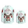 Daddy and Me Active Santa Claus Graphic 3D Print Animal Print Long Sleeve Regular Hoodie Sweatshirt Light gray