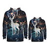 Daddy and Me Active Santa Claus Graphic 3D Print Animal Print Long Sleeve Regular Hoodie Sweatshirt Navy Blue