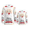 Daddy and Me Active Santa Claus Graphic 3D Print Animal Print Long Sleeve Regular Hoodie Sweatshirt White