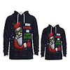 Daddy and Me Active Santa Claus Graphic 3D Print Letter Print Long Sleeve Regular Hoodie Sweatshirt Black