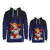 Daddy and Me Active Santa Claus Graphic 3D Print Print Long Sleeve Regular Hoodie Sweatshirt Dusty Blue