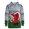 Daddy and Me Active Santa Claus Graphic 3D Print Print Long Sleeve Regular Hoodie Sweatshirt Gray