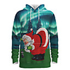 Daddy and Me Active Santa Claus Graphic 3D Print Print Long Sleeve Regular Hoodie Sweatshirt Green