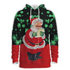 Daddy and Me Active Santa Claus Graphic 3D Print Print Long Sleeve Regular Hoodie Sweatshirt Green