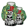 Daddy and Me Active Santa Claus Graphic 3D Print Print Long Sleeve Regular Hoodie Sweatshirt Green