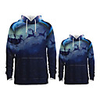 Daddy and Me Active Santa Claus Graphic 3D Print Print Long Sleeve Regular Hoodie Sweatshirt Navy Blue